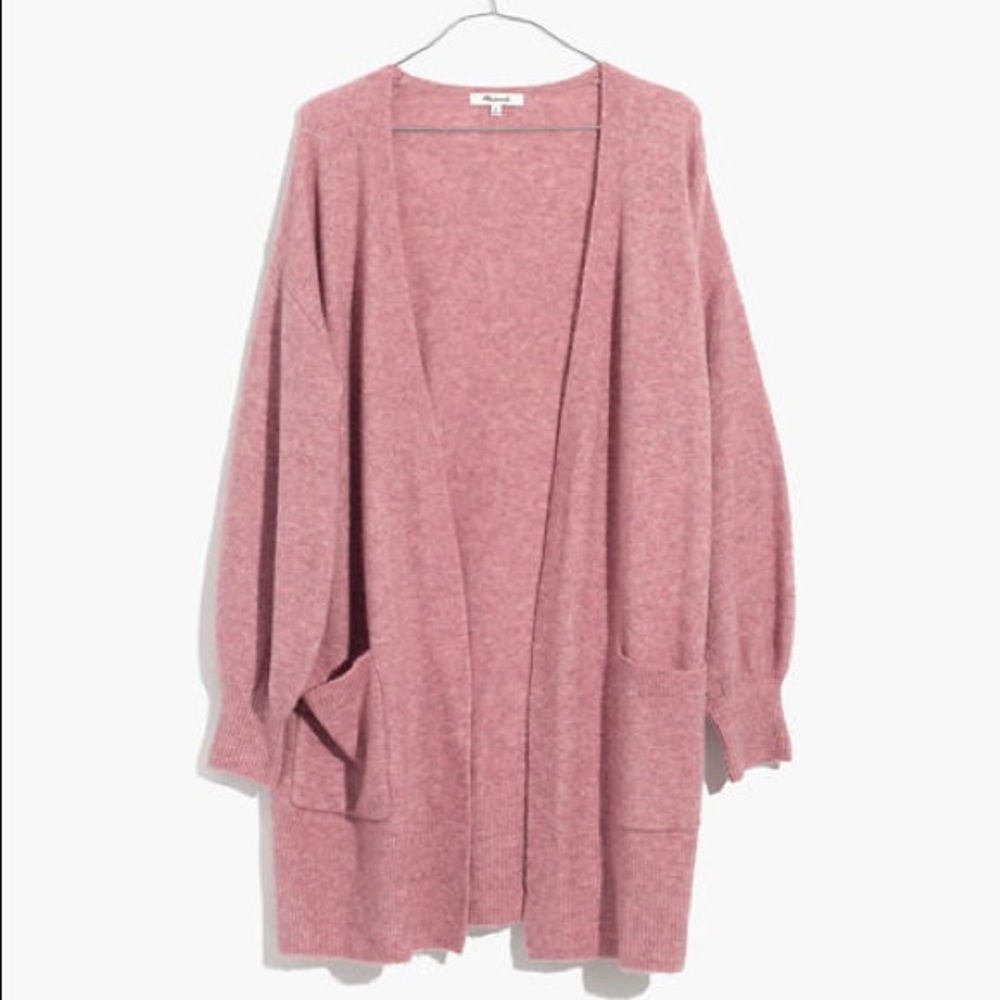 NEW Madewell Edgewater Bubble Sleeve Cardigan Sweater